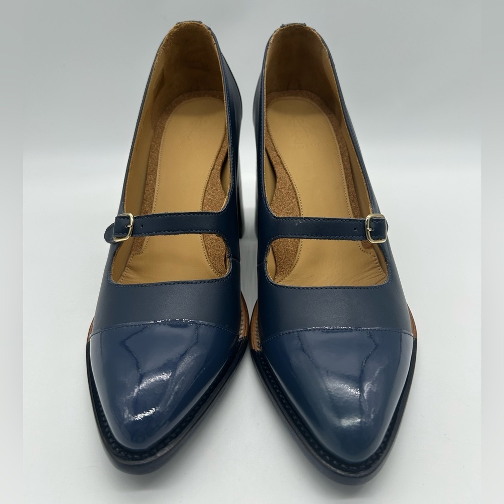 The Office of Angela Scott Miss Eliza Navy Mary Jane Heels Size EU 41 US 11 NWT - Picture 5 of 13
